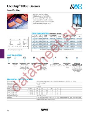 NOJS685M006RWJ datasheet  